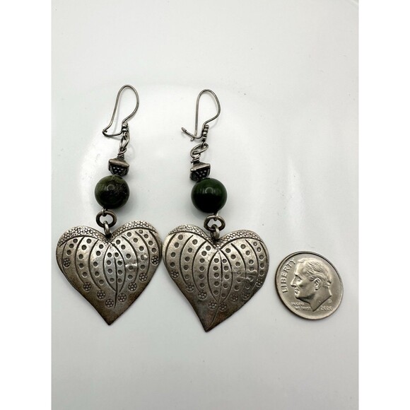 Shiana 2007 925 Sterling Silver Leaf Heart Dangle Earrings - Picture 3 of 5